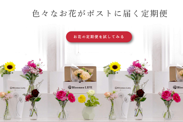 花瓶に入ったお花が並んでいる画像